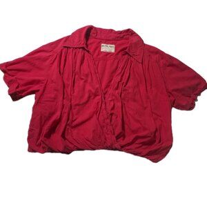 Free People We The Free Boho Button Front Top Large Coral Cotton. HL453